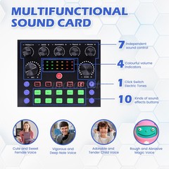 Home Studio Recording Kit Voice Changer Condenser Mic for PC Game Music Podcast