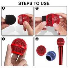 Facmogu 4PCS Beta58A Microphone Head Replacement Grille – Multicolor
