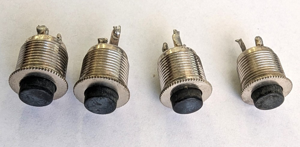 Switchcraft 913 Push Button Switch Black, Set of 4 – NOS, Free Ship