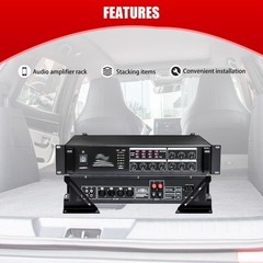 Steel 2 Amp Amplifier Rack Coated by Black Powder Used for Car Audio