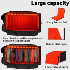 Large DJ Bag Built-in Sturdy Support Board, DJ cable bag with 9 Detachable Di…