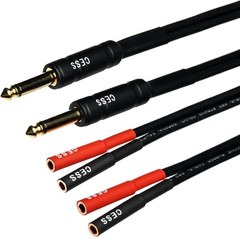 1/4 Inch TS Male to Dual Banana Female Jack Speaker Adapter Cable, Metal Shie…