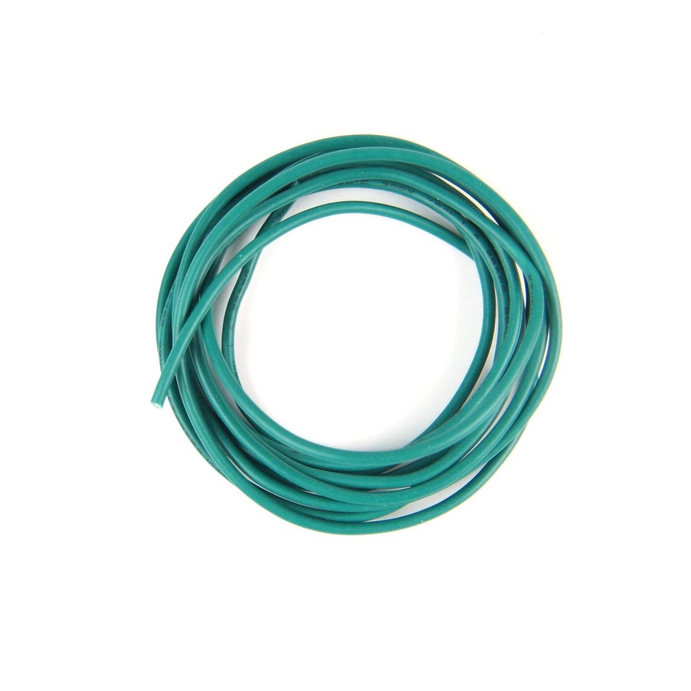 6-Foot Single Conductor Shielded Guitar Circuit Wire 28 AWG, Green