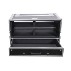 Prox 4 Space ATA Rack Road Case with 2 u Drawer for Wireless Systems