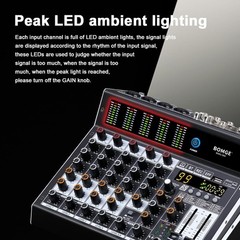 BOMGE 6 Channel Audio Mixer 99 DSP Bluetooth USB