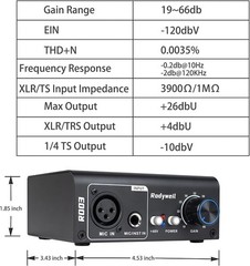 2026 Upgraded RO03 Mic Preamp, 120db EIN Ultral Low Noise Booster, for Dynami…