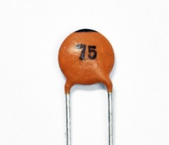 100pc Disc Ceramic Capacitor 75pF 1KV J ±5% NP0 Pitch=5mm RoHS Taiwan NPO