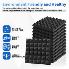 12~48 PACK Acoustic Foam Panel Wedge Studio Soundproofing Wall Tiles 12″X12″X2″
