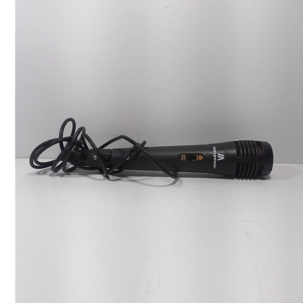 Maxpower Wired Handheld/Stand-Held Microphone 1/4in TS Plug On/Off Black (X-03)