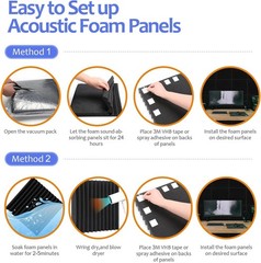 80 Pack Sound Proof Foam Panels for Studio Recording and Home Acoustic Treatment