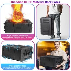 Diandian 6U Rack Case Shallow 11″ Depth, 19″ Rackmount Flight Case, Watertigh…