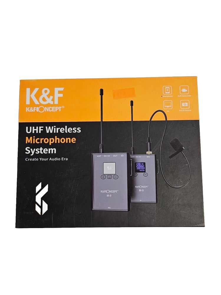 K&F Concept M-9 M9 Wireless Microphone Lavalier Microphone Transmitter Receiver