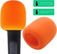 High-Density Foam Windscreen Covers – 2 Orange Microphone Filters for Clarity