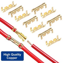 Tnisesm 200Pcs U Shape Copper Ring Terminals,Open Barrel 100Pcs Terminals