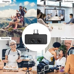 Wireless Microphone Cell Phone USB-C for Android/Apple/iPhone/iPad Audio Video