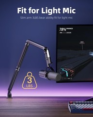 Minimalist Rotatable Mic Arm for Lightweight Mics – Max 29“ Adjustable Height