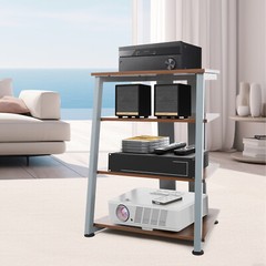 4-Layers AV Media Stand Stereo Stand Media Holder w/ Storage Shelves 110.23 lbs