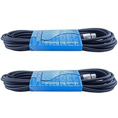 2 Pack 25 Ft Male to Female XLR Shielded Balanced Cables for Powered Speakers