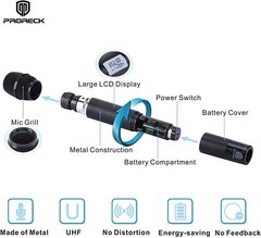 proreck MX66 UHF Wireless Microphone 6-Channel System with 6 Hand-held Mics Set