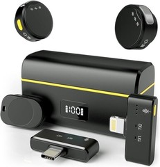 Wireless Microphone for iPhone/Android with Lightning/USB C/ Noise Cancellation