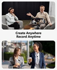 Wireless Lavalier Microphone for iPhone/Android/iPad/Laptop Dual Lav Mic with Ch