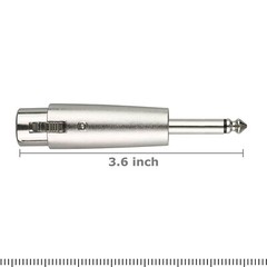 3Pin XLR Female to 1/4″ 6.35mm Mono Male Plug Audio Cable Mic Adapter 4 Pack