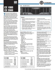 Crown CE2000 Professional 2-CH Power Amplifier 400W/CH @ 8-Ohms CE 2000-A