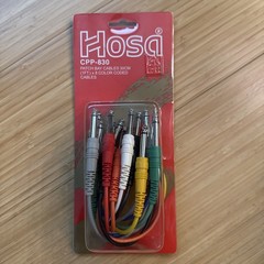 Hosa CPP-830 Set of 8, 1/4in TS Patch Cables 1ft – New, Free Shipping