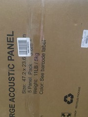 EVENRISNG Acoustic Panel 5 Pack 48x24x0.4in Polyester Sound Absorbing Black