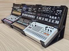 2 Tier Desktop Stand Holds 6 Korg Volca Bass FM Keys Nubass Loop Synthesizer