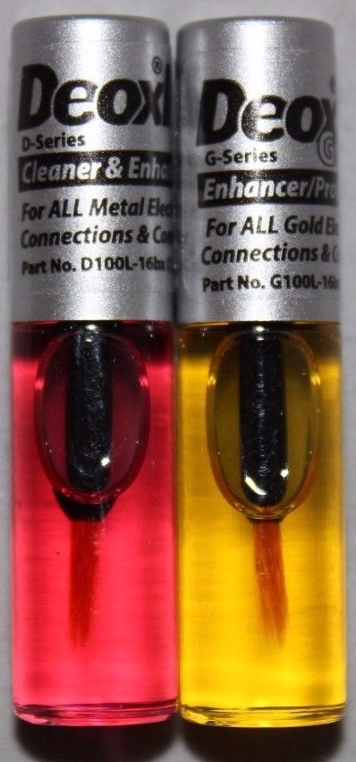 2 pack (4 items) DeoxIT®D100L & G100L 1.6ml 100% solution, Brush Applicator