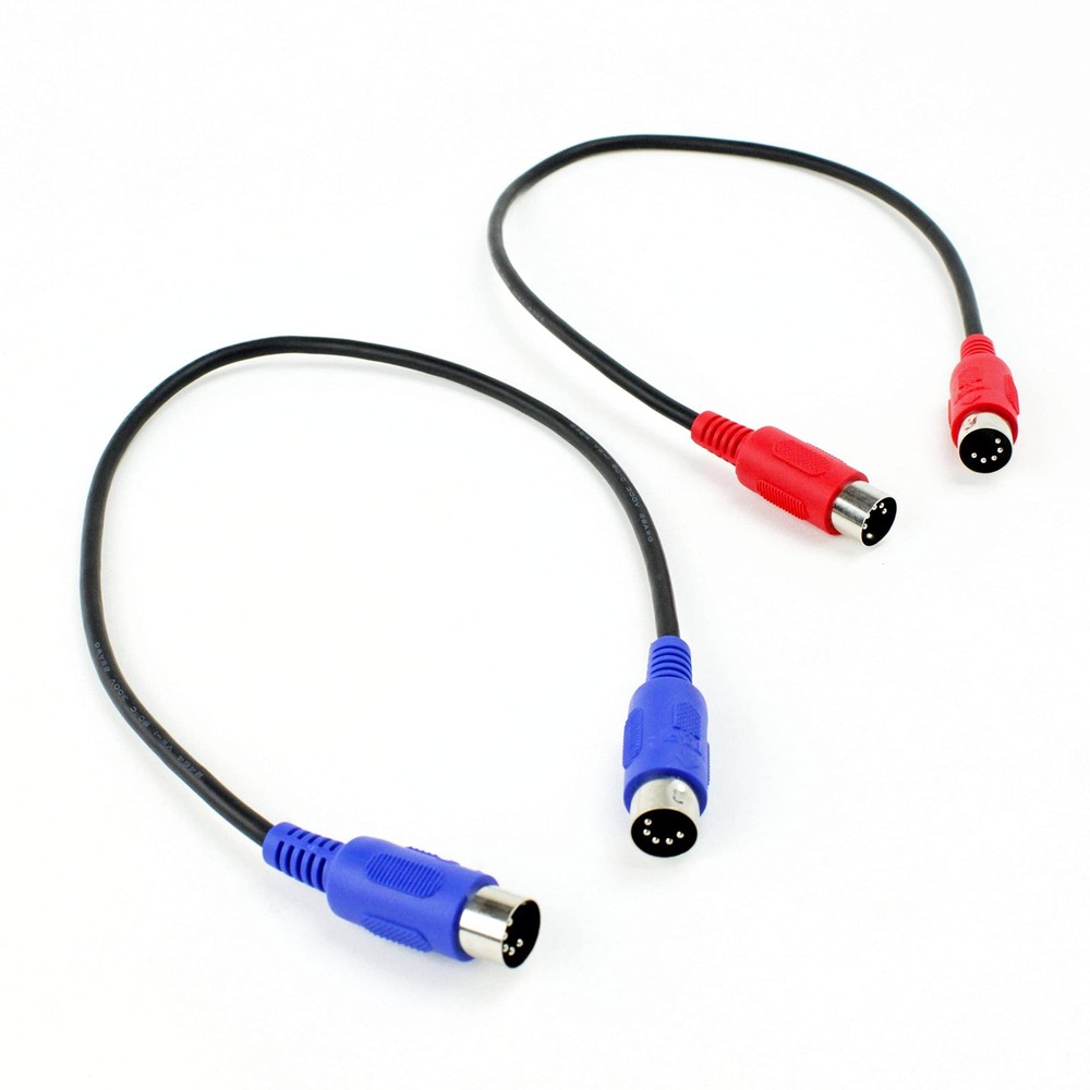 ZAWDIO MIDI Patch Cable Set of 2-5-Pin DIN Male to Male 18″ Extension Adapter…