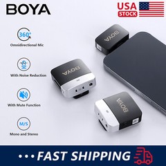 BOYA BY-M1V Wireless Lapel Microphone USB Type C / Lightning / 3.5mm Audio Jack