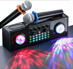 Karaoke Machine with Ambient Lighting, Portable Bluetooth Speaker