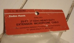 Microphone Extension Cable RadioShack 42-2379A, 25 Ft Shielded New Sealed 1/4″