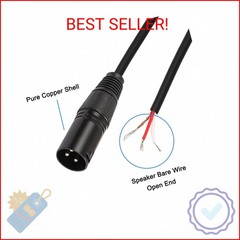 MEIRIYFA XLR Cable Microphone 3pin Pigtail Bare Wire Open End Gold Plated Connec