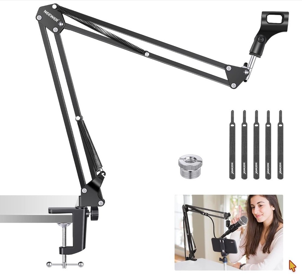 Neewer NW-35A Microphone Boom Arm Suspension Scissor Stand Desk Mount NEW Sealed