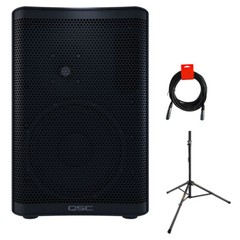 QSC CP8 Two-Way 8″ 1000W PA System w/ Speaker Stand & XLR Cable