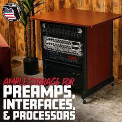 Rok-It by Frameworks Studio Series 14U Wood Rack Cabinet with Casters and Leveli