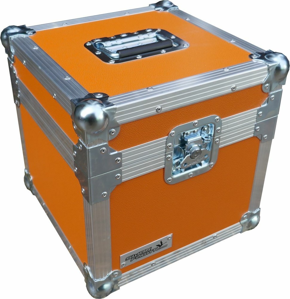 Flight Case Swan 12″ Single LP 100 Vinyl Record Box (Orange Rigid PVC)
