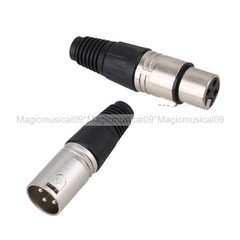 10 x Pair 3 Pin XLR Audio Cable Connector MIC Microphone Snake Plug+ Female Jack