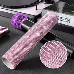 Eye-Catching Pink Microphone Sleeve with Rhinestones – Easy to Use & Protects