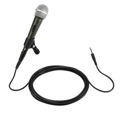 Amazon Basics Dynamic Vocal Microphone with Large (Pack of 1), Black/Silver