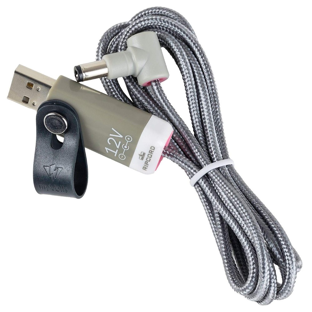 myVolts Ripcord USB to 12V DC Power Cable Compatible with Elektron Black