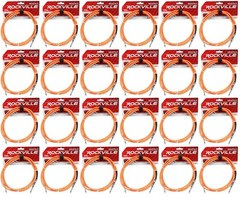 24 Rockville RCGT6.0O 6′ 1/4″ TS to 1/4“ TS Guitar/Instrument Cable