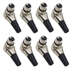 8x Adjustable Right Angle 3 Pin XLR Female Connectors Pro Audio 7 Position Plugs