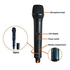 4-Channel Studio Mixer System Audio USB Mixing Console 2CH UHF Church Microphone