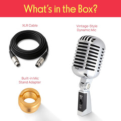Pyle Classic Retro Dynamic Vocal Microphone – Old Vintage Style Unidirectional C