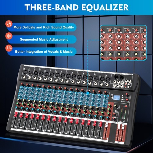 16 Channel Professional Powered Mixer Power Mixing 16 DSP USB NEW
