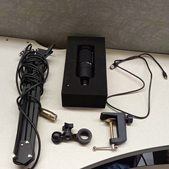 Audio-Technica Black Condenser Microphone Kit USB/XLR w Boom Arm Clamp